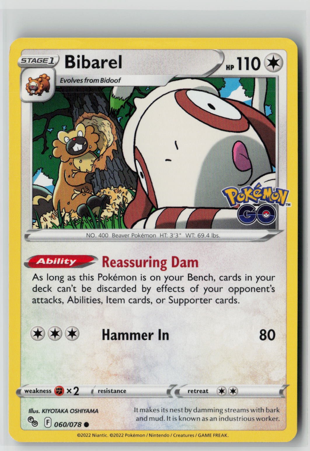 Bibarel (Pokemon GO 060/078) NM