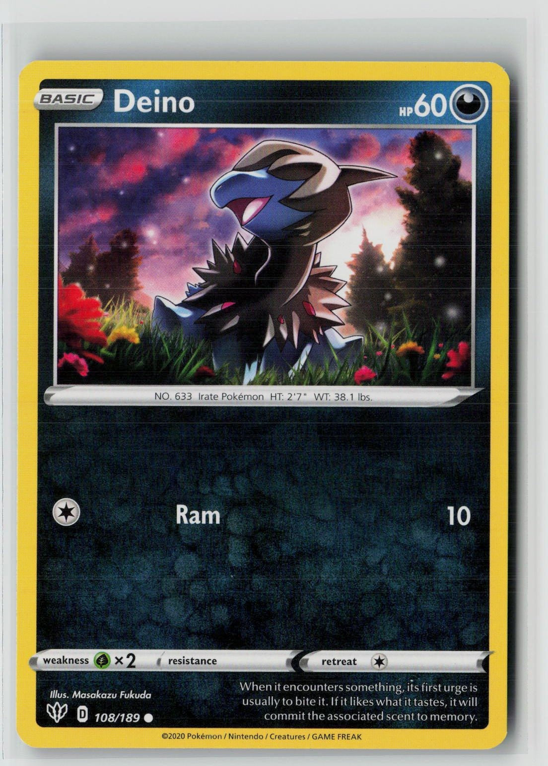 Deino (SWSH03: Darkness Ablaze 108/189) NM