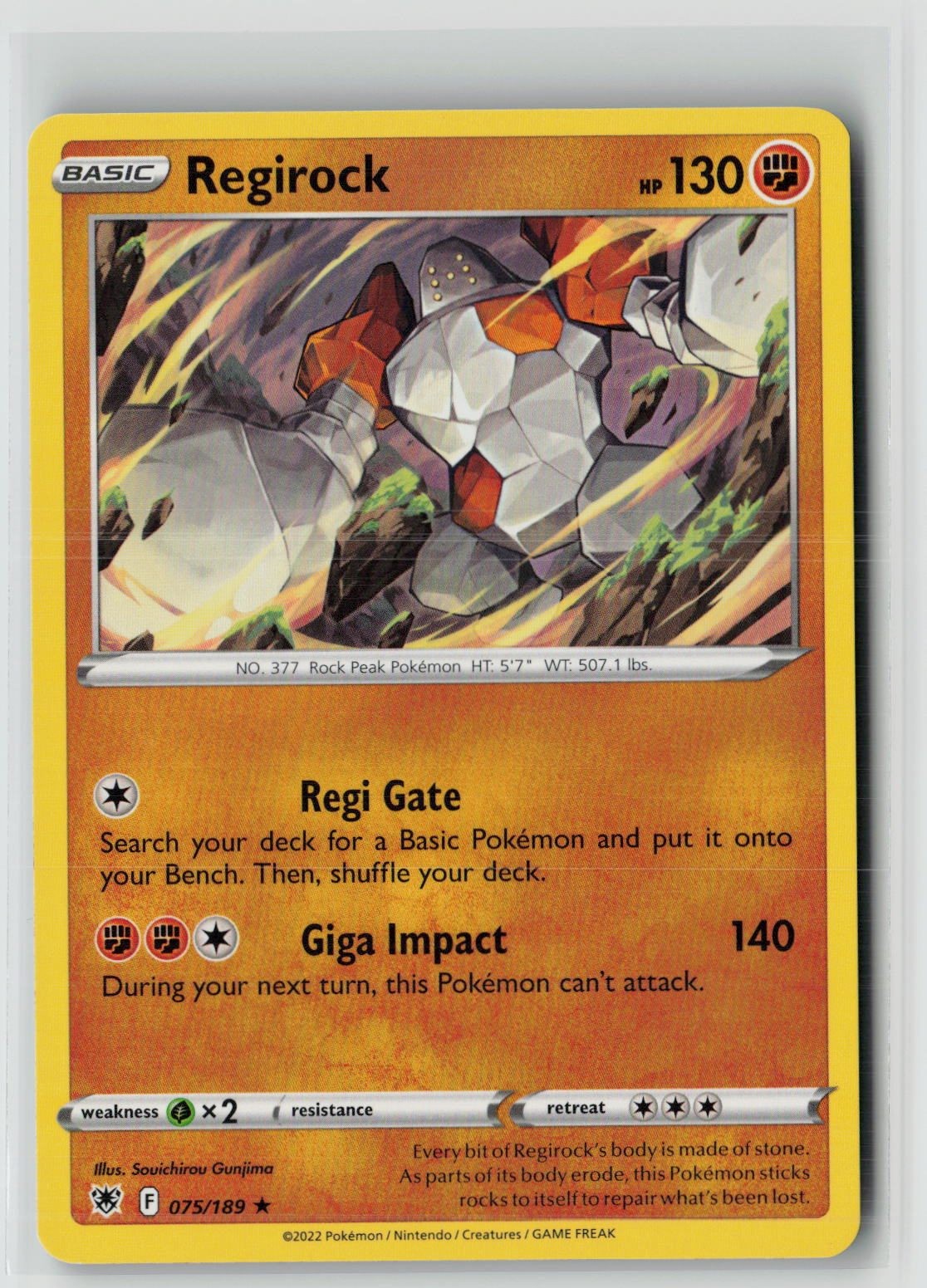 Regirock (SWSH10: Astral Radiance 075/189) NM