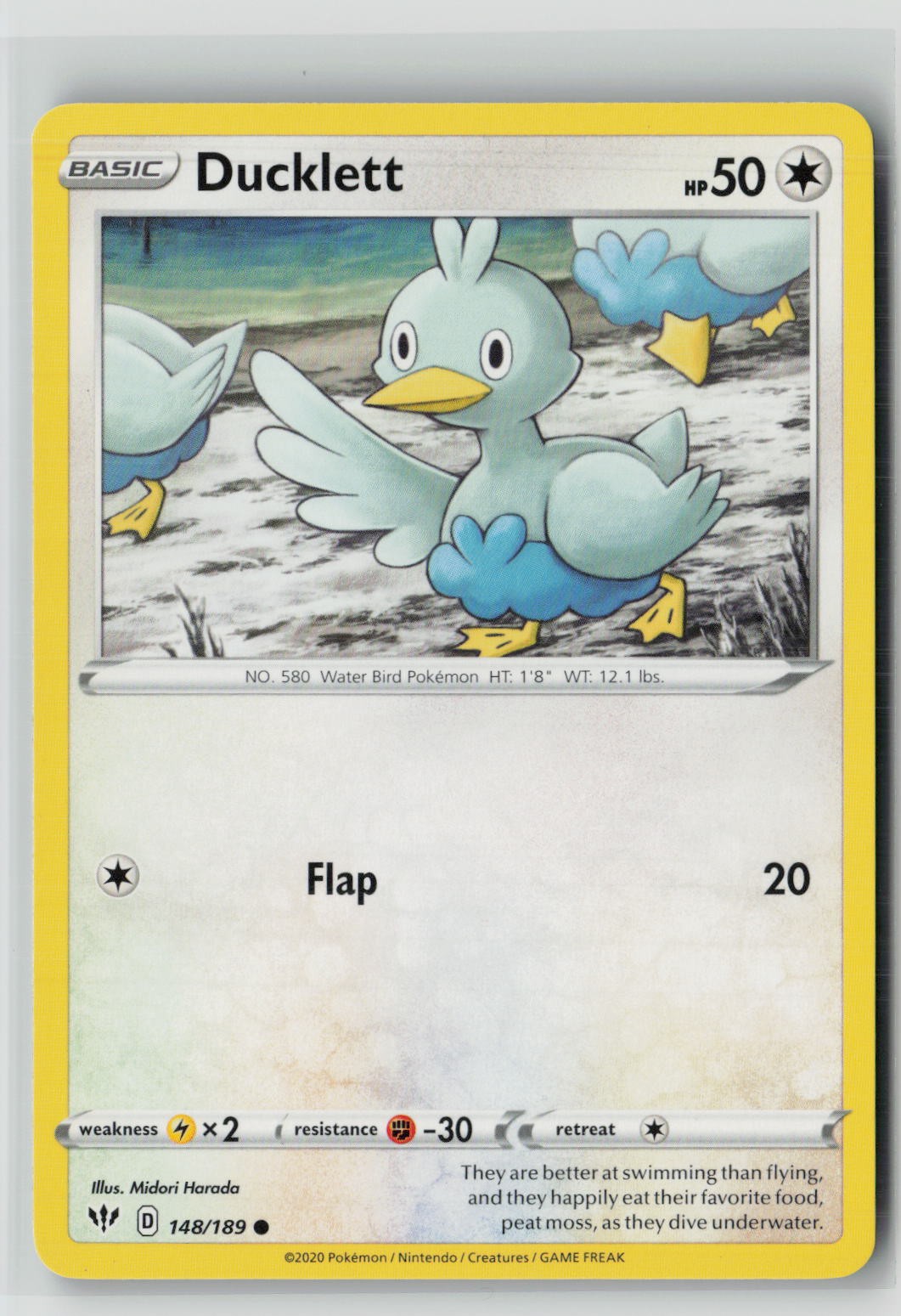 Ducklett (SWSH03: Darkness Ablaze 148/189) NM
