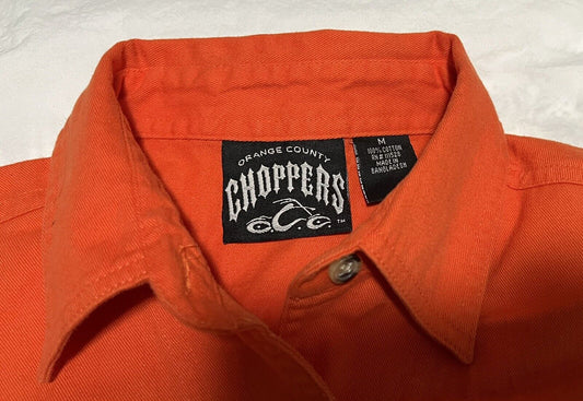 Orange County Choppers Button Down Shirt Size M Color Orange