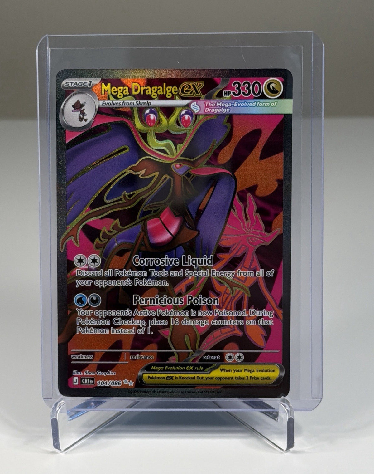 Pokemon TCG - 104/086 - Mega Dragalge ex - Chaos Rising Near Mint NM