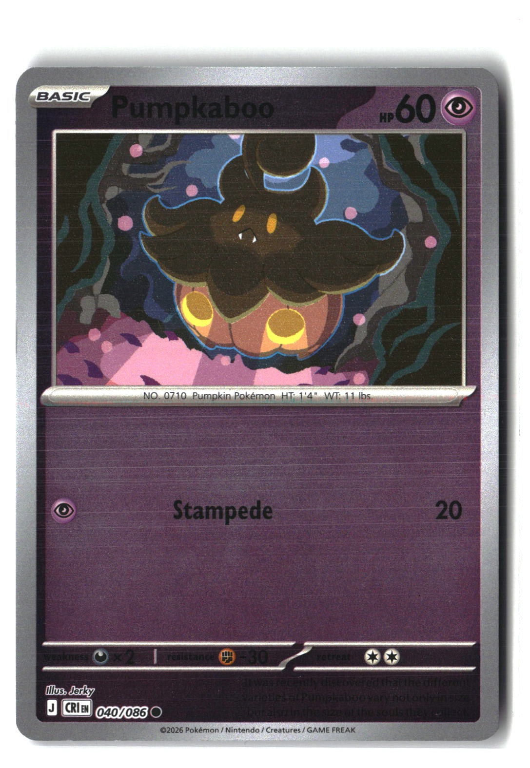 Pumpkaboo Reverse Holofoil NM (Chaos Rising 040/086)