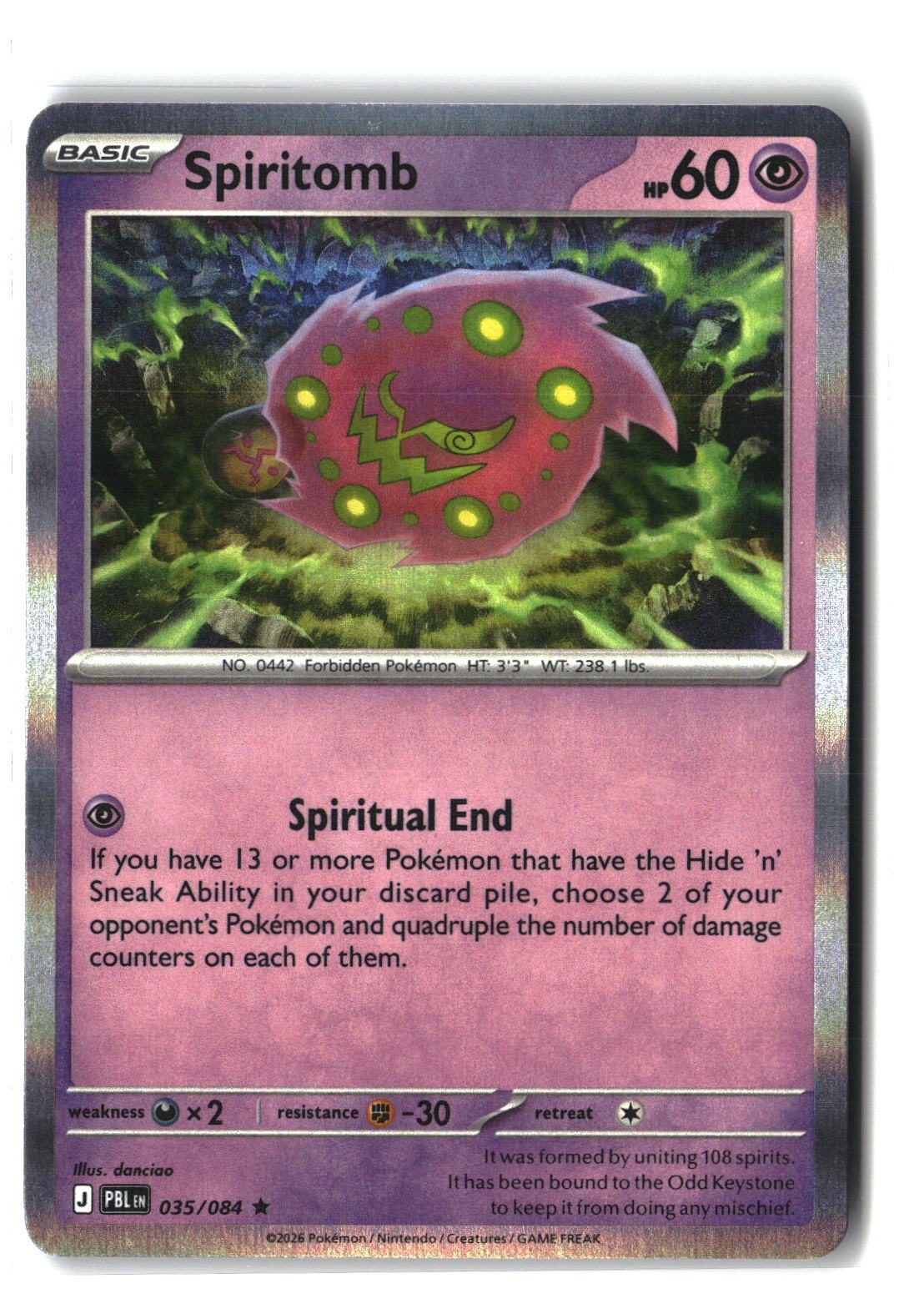 Spiritomb Holofoil NM (Pitch Black 035/084)