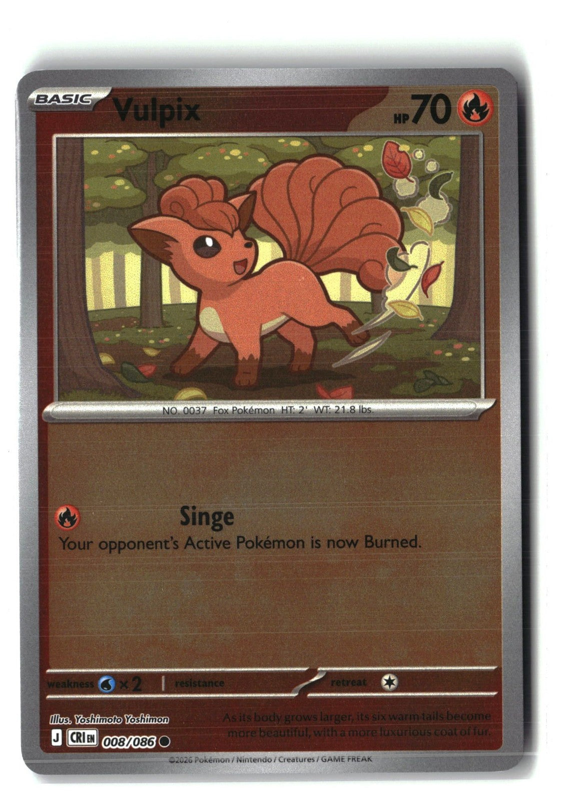Vulpix Reverse Holofoil NM (Chaos Rising 008/086)