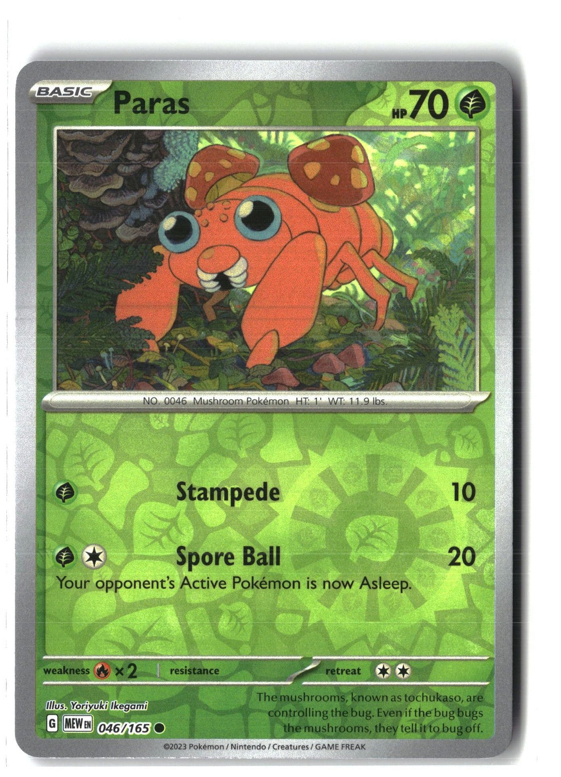 Paras Reverse Holofoil NM (SV: Scarlet & Violet 151 046/165)