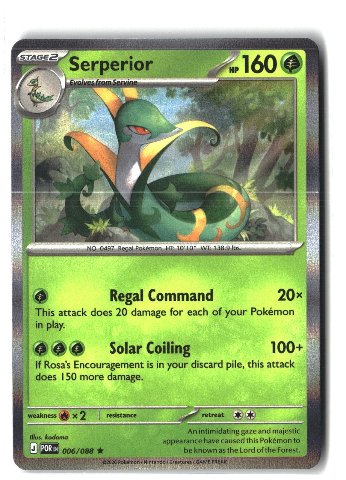 Serperior Holofoil NM (Perfect Order 006/088)