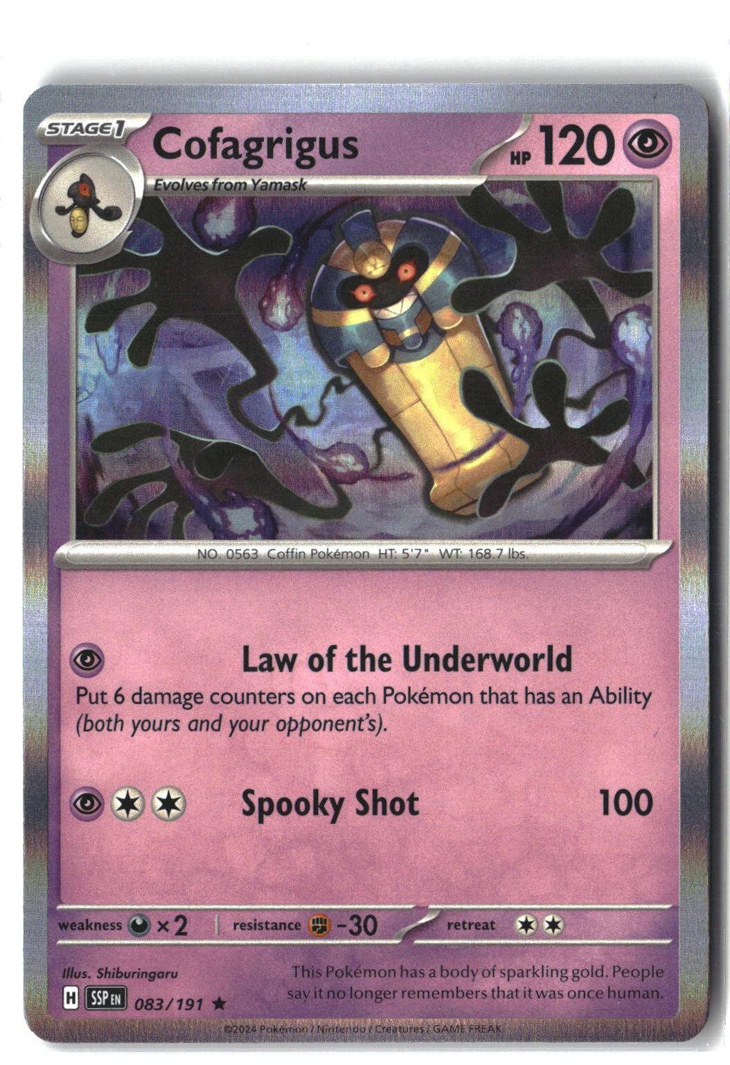 Cofagrigus Holofoil NM (Surging Sparks 083/191)