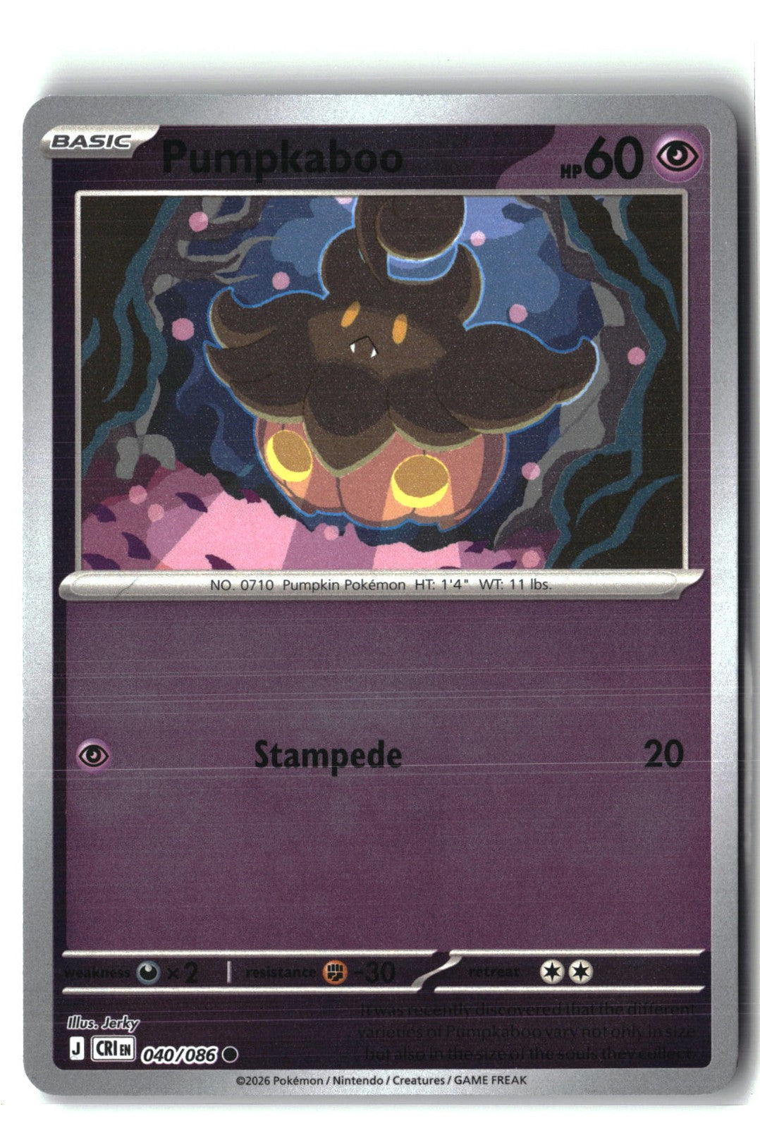 Pumpkaboo Reverse Holofoil NM (Chaos Rising 040/086)