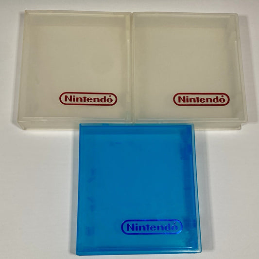 NES Nintendo Hard Clamshell Clear & Blue Plastic Game Cases Original Lot Of 3