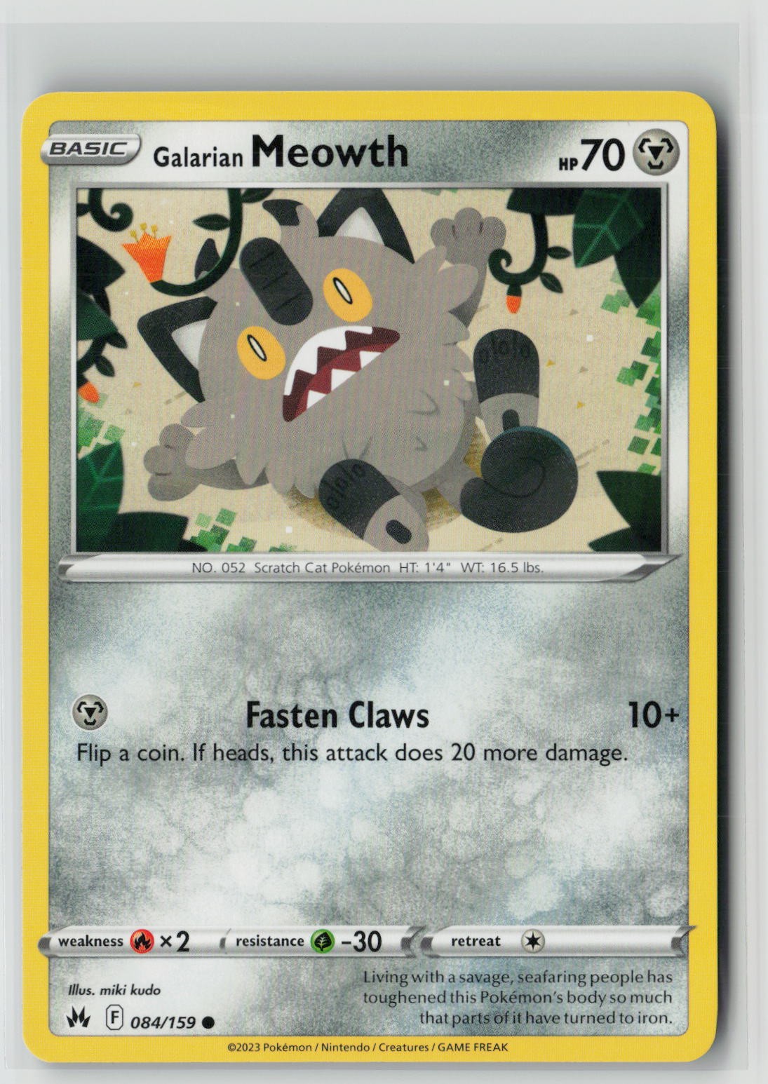 Galarian Meowth (SWSH: Crown Zenith 084/159) NM
