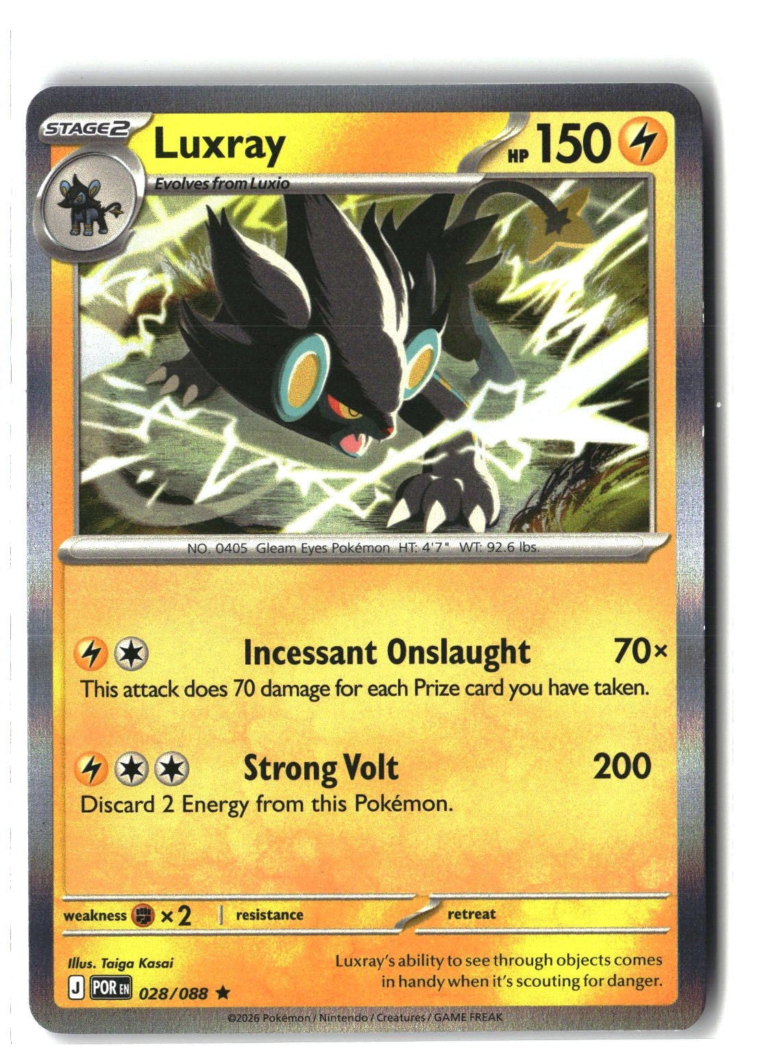 Luxray Holofoil NM (Perfect Order 028/088)