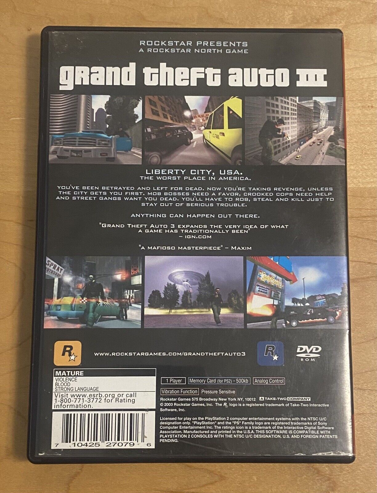 Grand Theft Auto 3 GTA III (Playstation 2 PS2 2003) CIB W/ Manual No Map, Tested