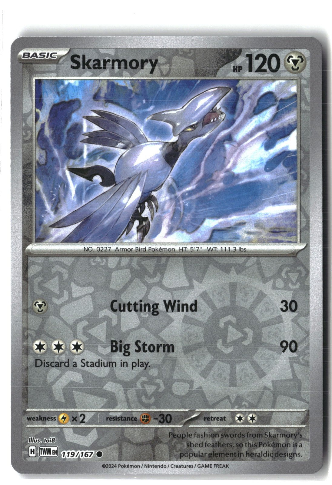 Skarmory Reverse Holofoil NM (Twilight Masquerade 119/167)