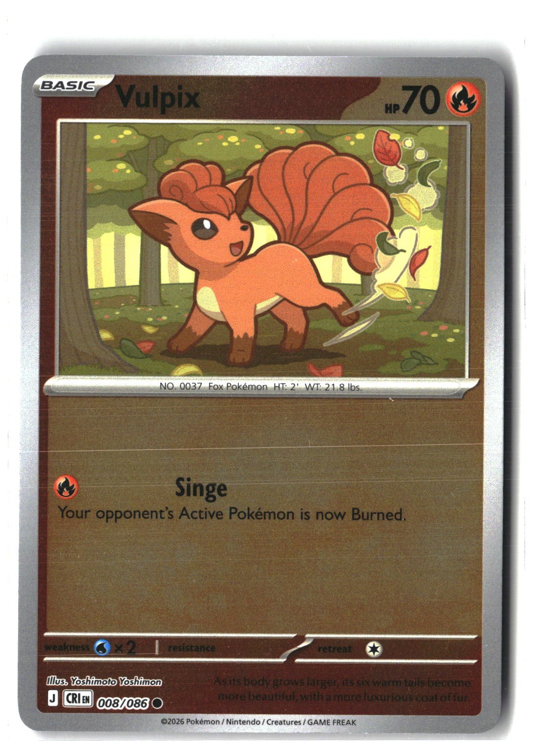Vulpix Reverse Holofoil NM (Chaos Rising 008/086)