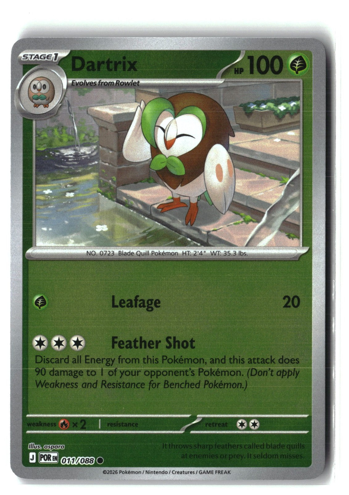 Dartrix Reverse Holofoil NM (Perfect Order 011/088)