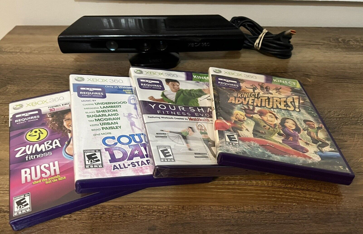 Xbox 360 Kinect sensor bundle with 4 games