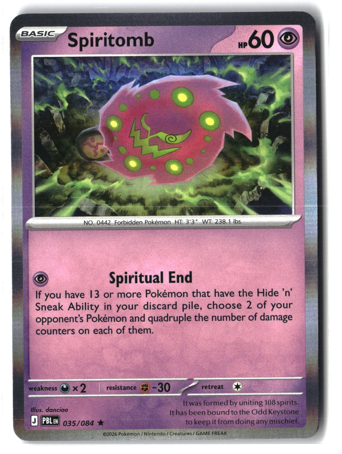 Spiritomb Holofoil NM (Pitch Black 035/084)