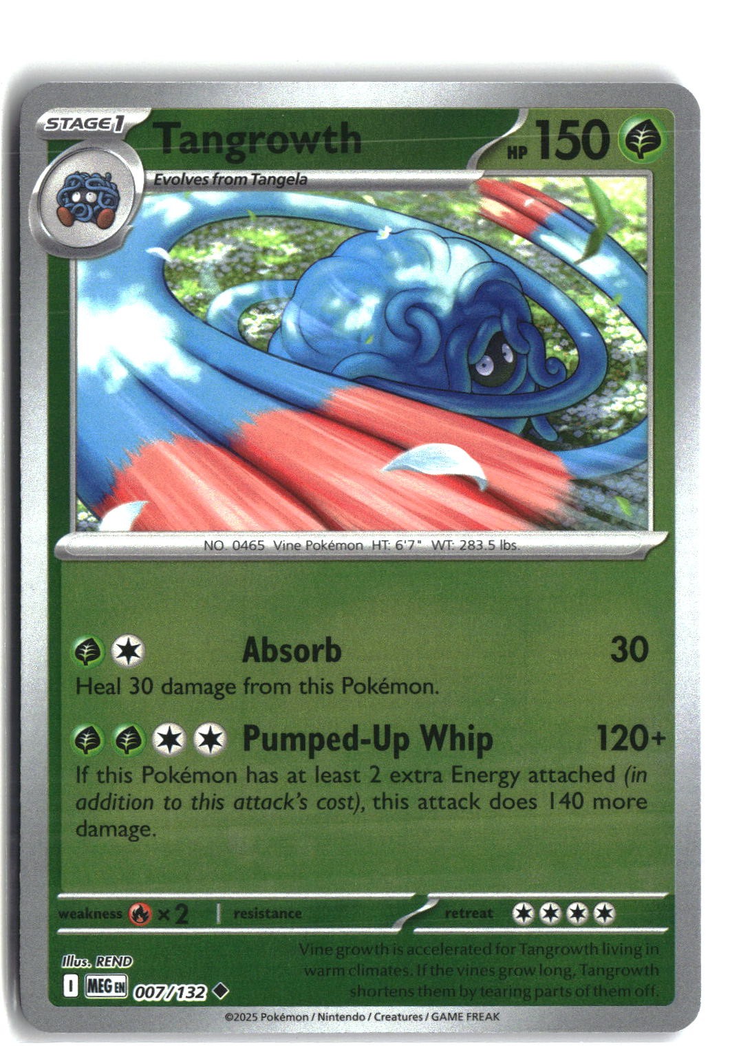Tangrowth Reverse Holofoil NM (Mega Evolution 007/132)