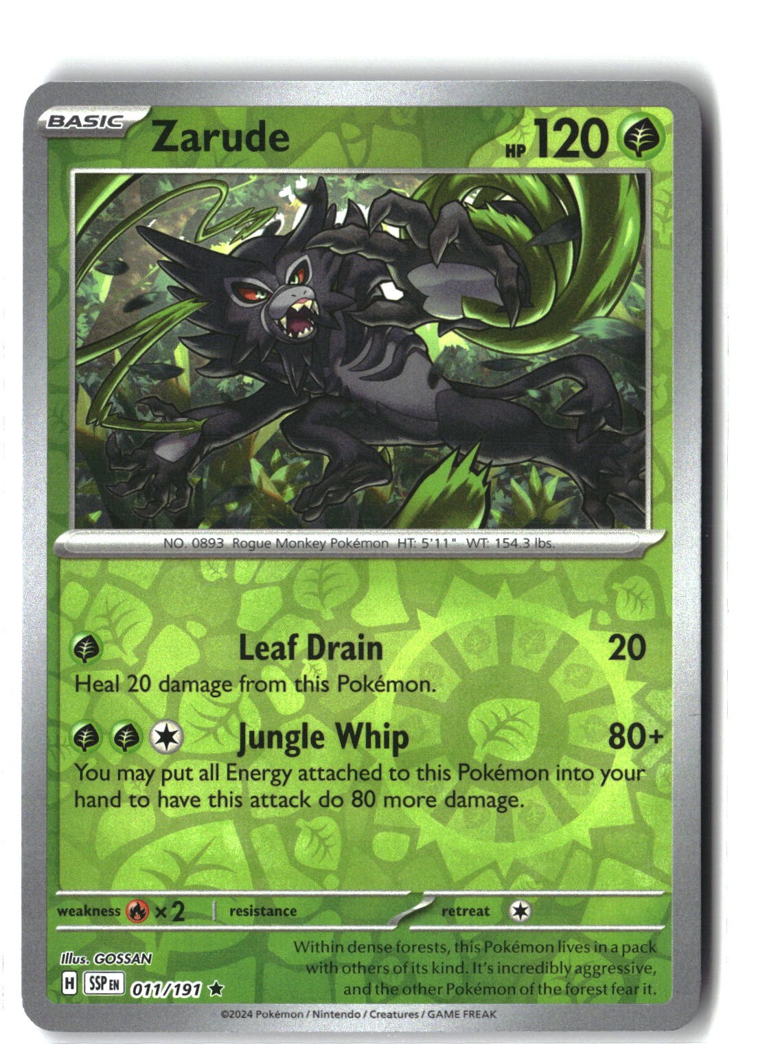 Zarude Reverse Holofoil NM (Surging Sparks 011/191)