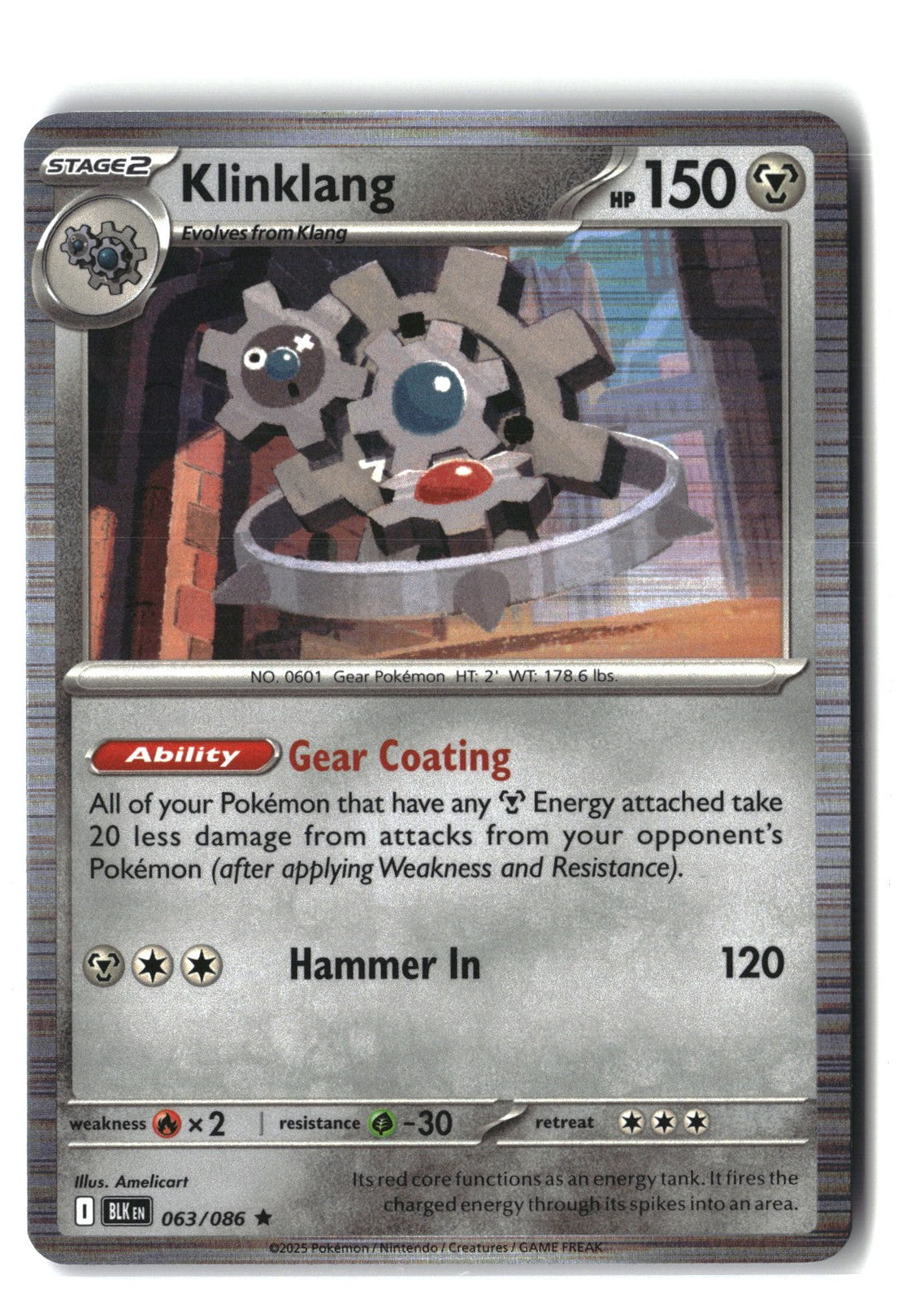Klinklang Holofoil NM (SV: Black Bolt 063/086)