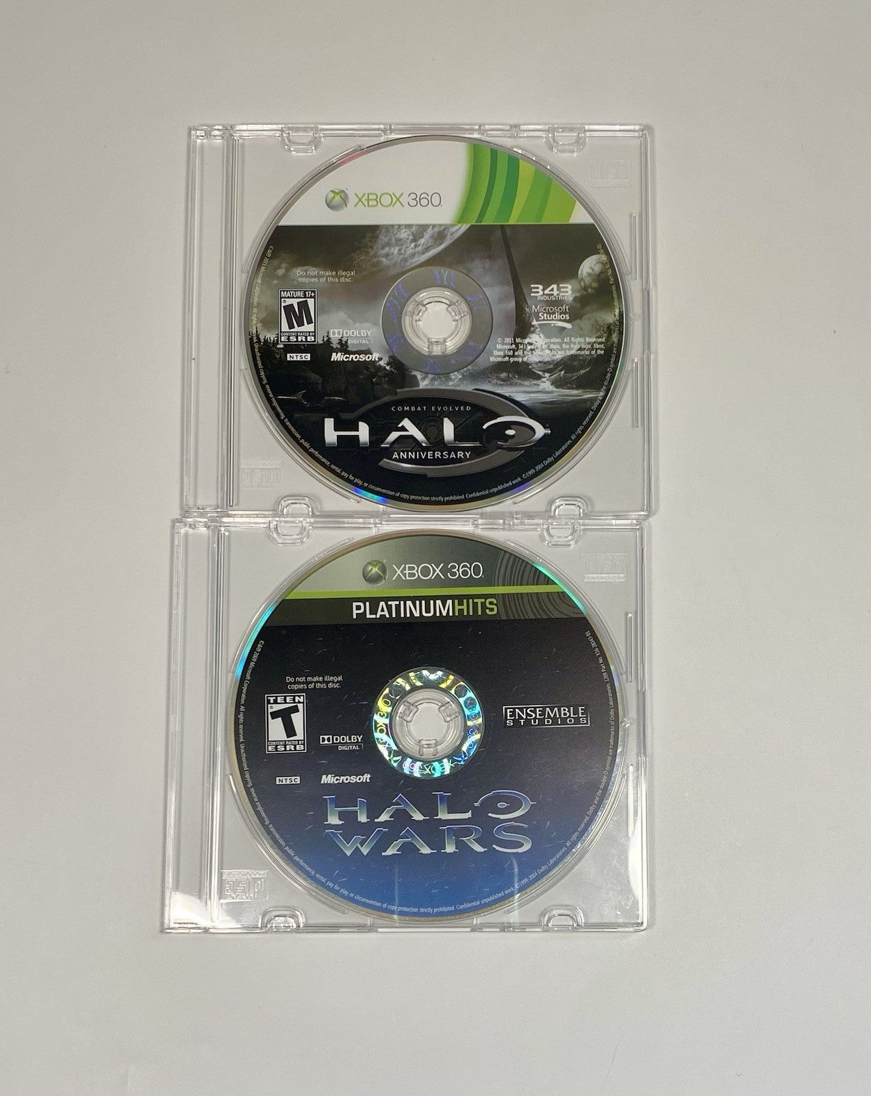 Halo Combat Evolved Anniversary & Halo Wars Bundle Xbox 360 Discs Only Tested
