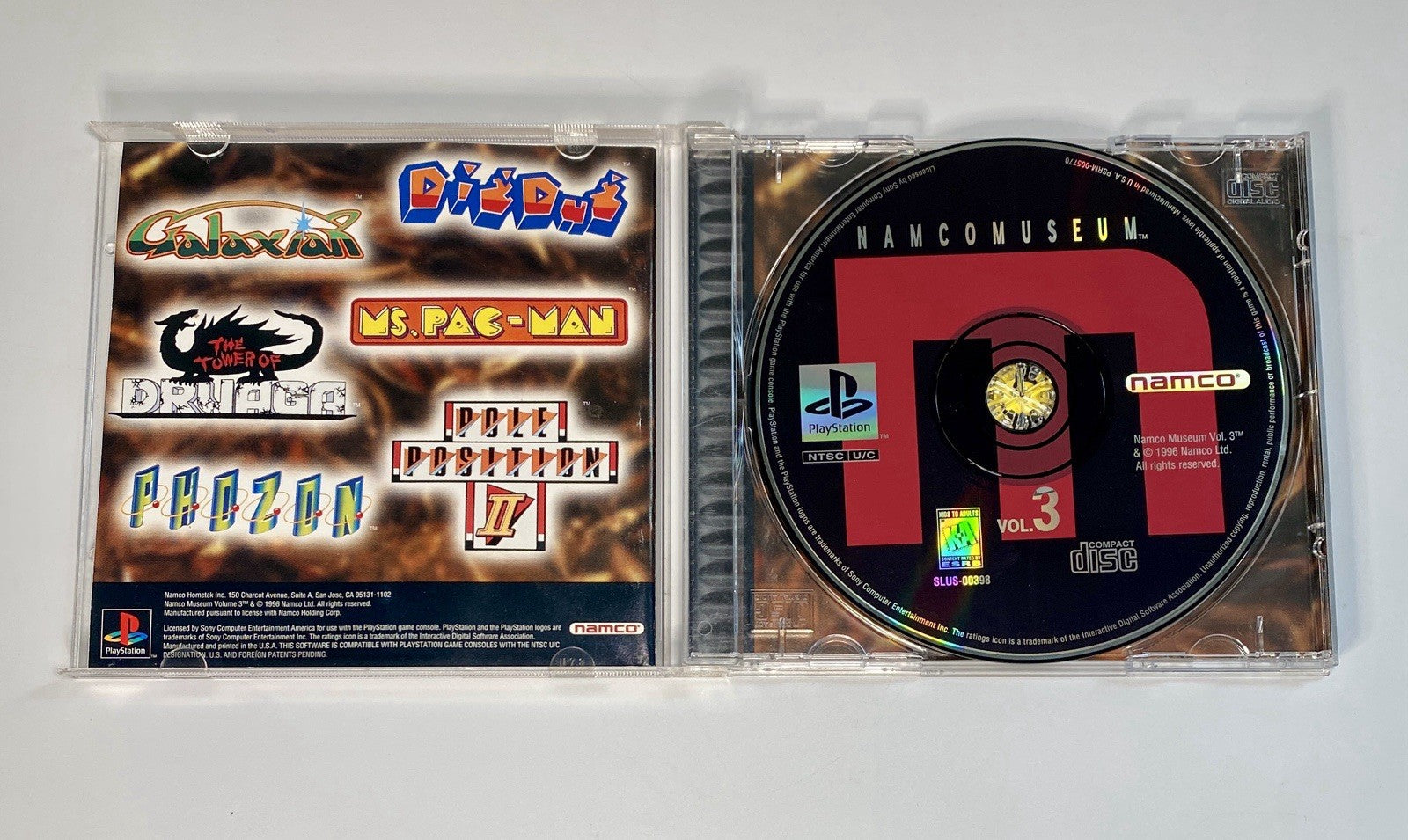 Namco Museum Vol. 3 (Sony PlayStation 1, 1996) CIB Big M Variant Rare, Tested