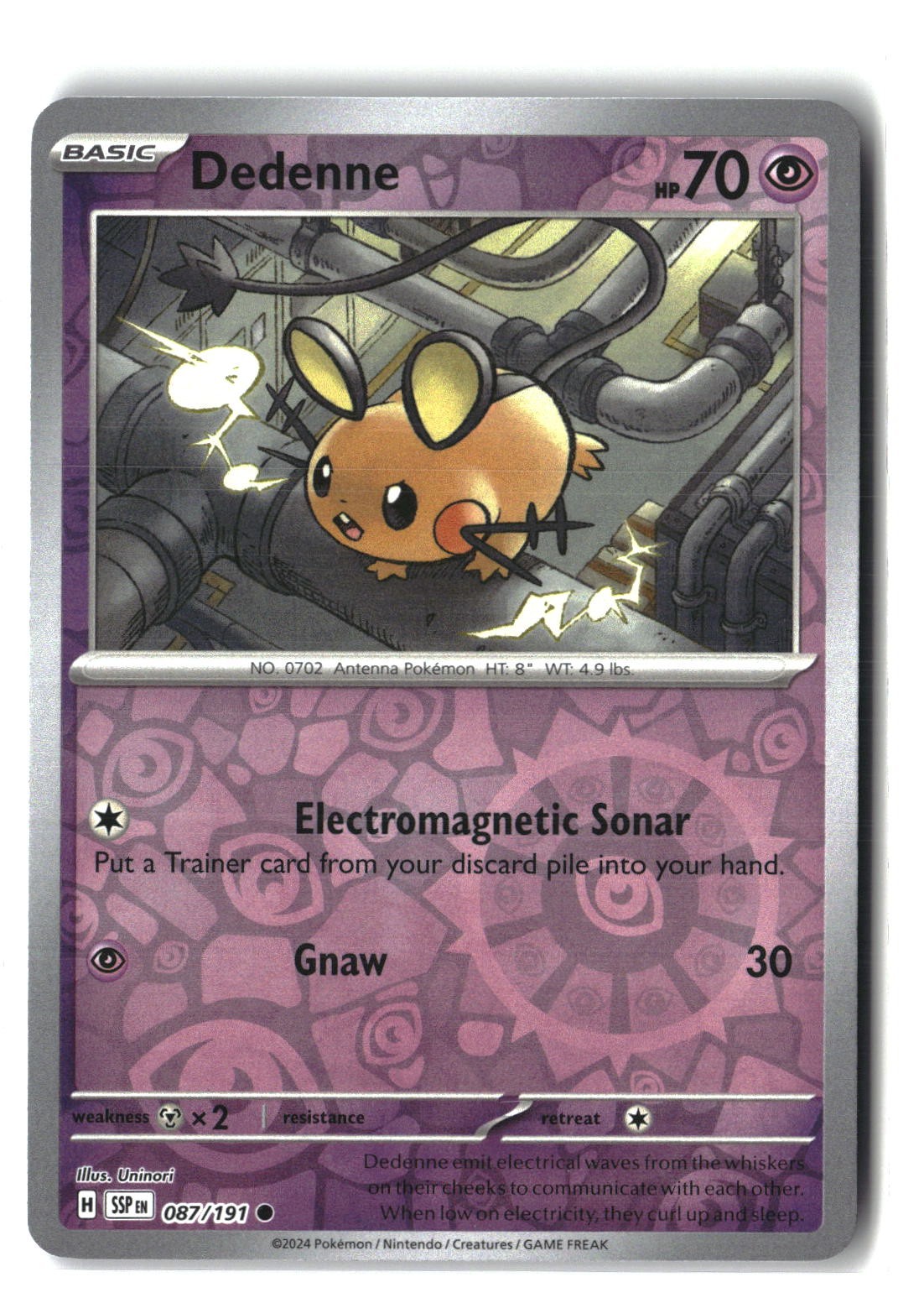 Dedenne Reverse Holofoil NM (Surging Sparks 087/191)