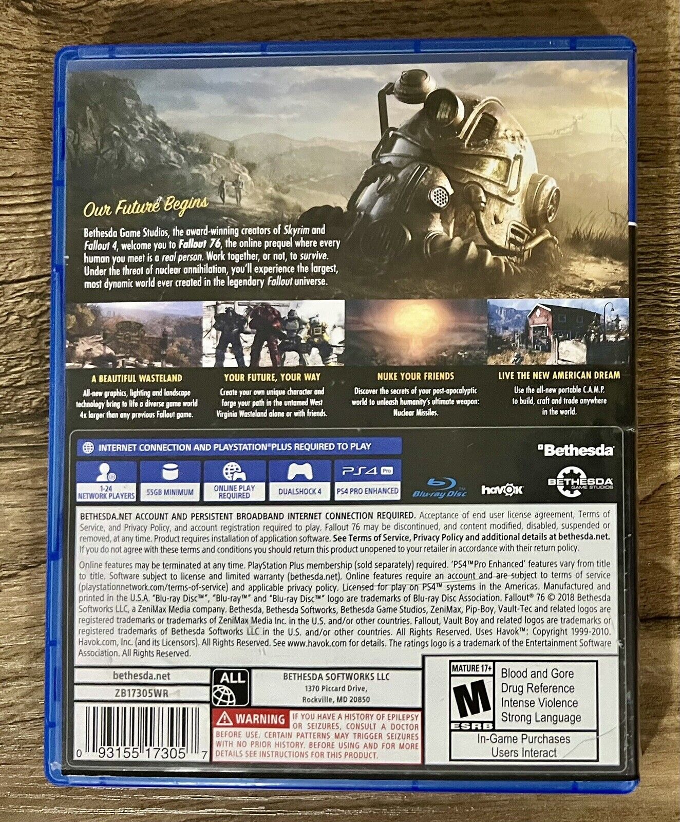 Fallout 76 (Sony PlayStation 4, PS4) Complete in Box CIB - Tested