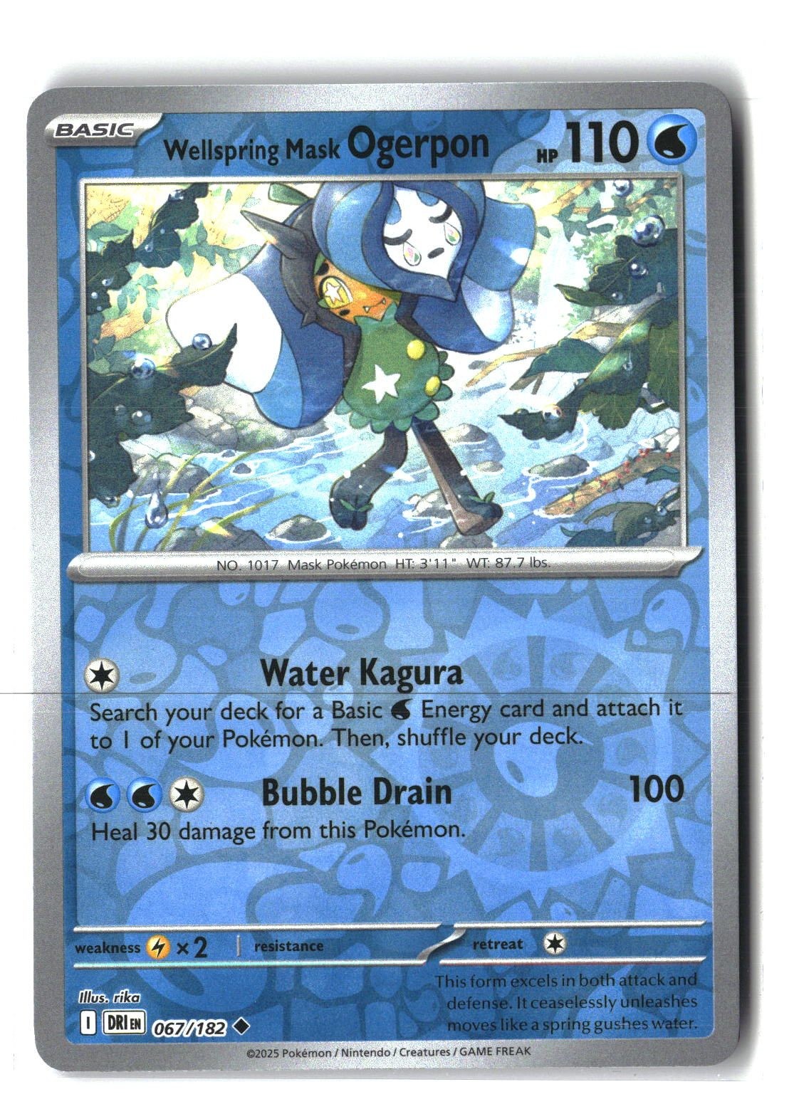 Wellspring Mask Ogerpon Reverse Holofoil NM (Destined Rivals 067/182)