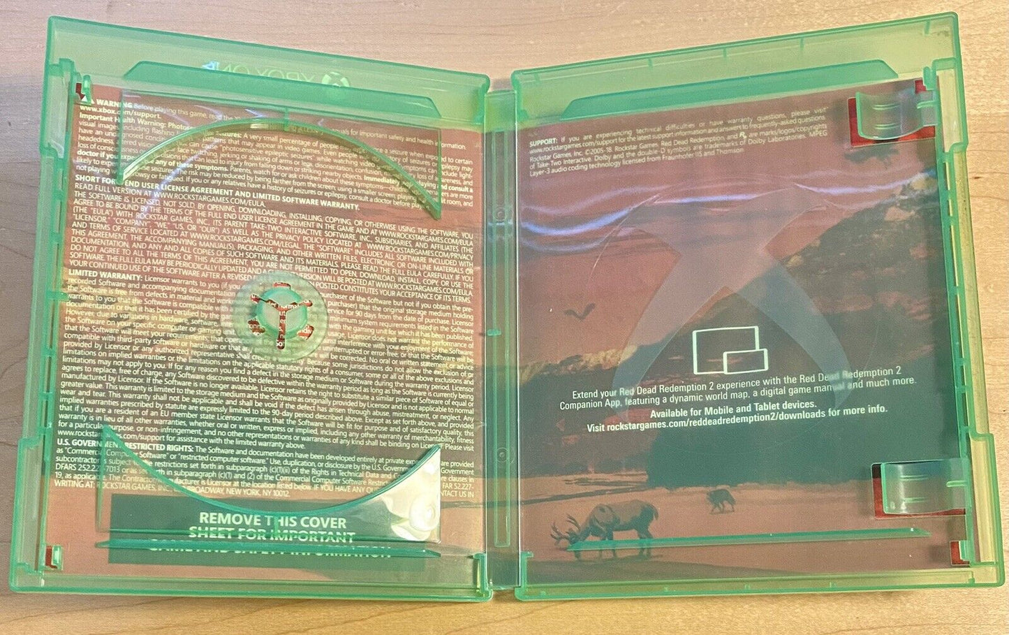 Red Dead Redemption II 2 (Xbox One, 2018) No Map