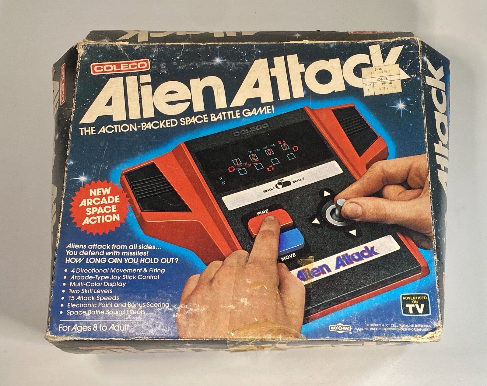 Vintage Alien Attack Electronic Handheld Game Complete w/ Box & Manual Tested