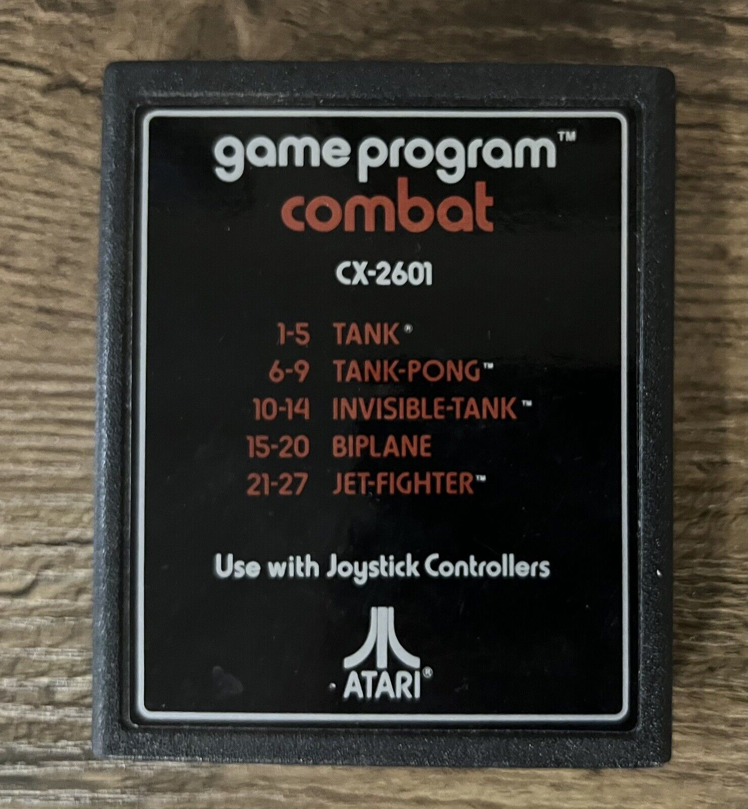 Combat: Text Label (Atari 2600, 1977) CART WITH MANUAL