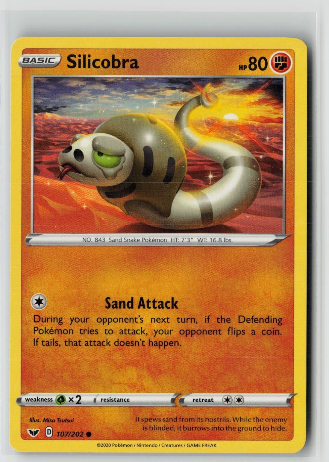 Silicobra (107) (SWSH01: Sword & Shield Base Set 107/202) NM