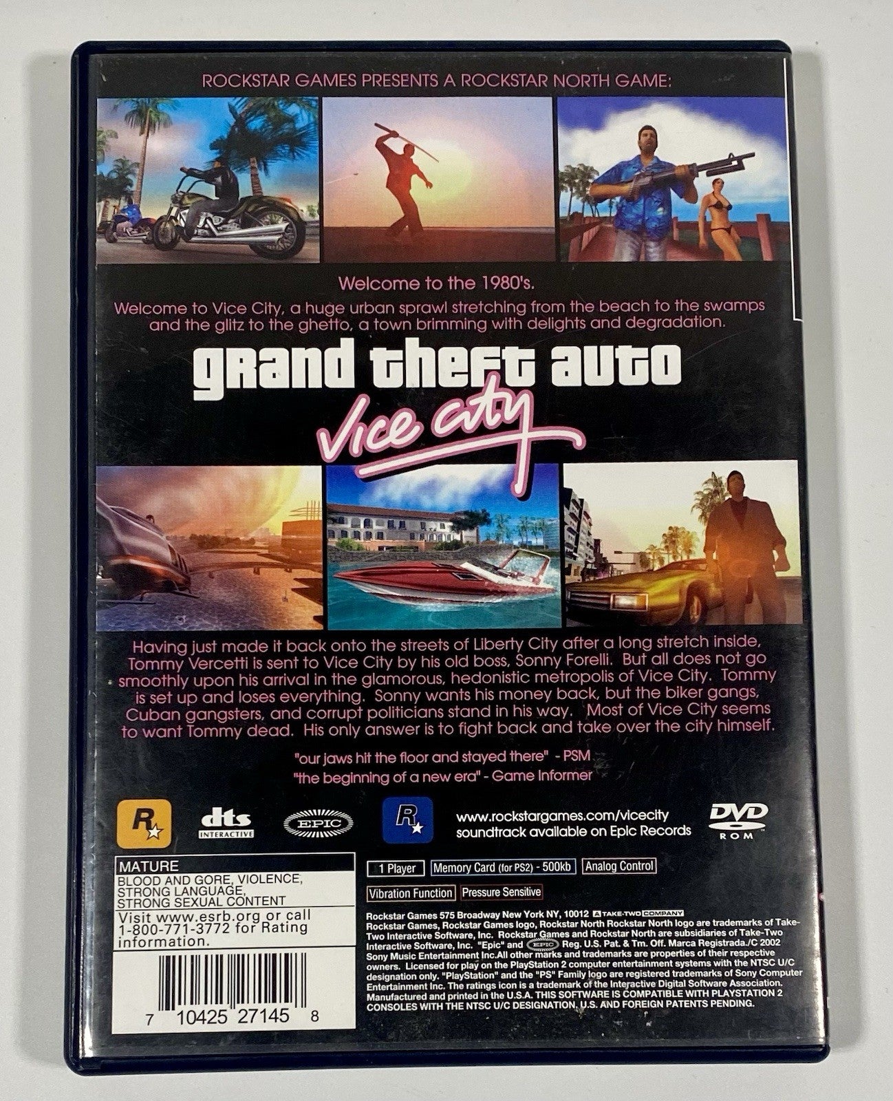 Grand Theft Auto Vice City ( Sony PlayStation 2) With Manual, No Map, Tested