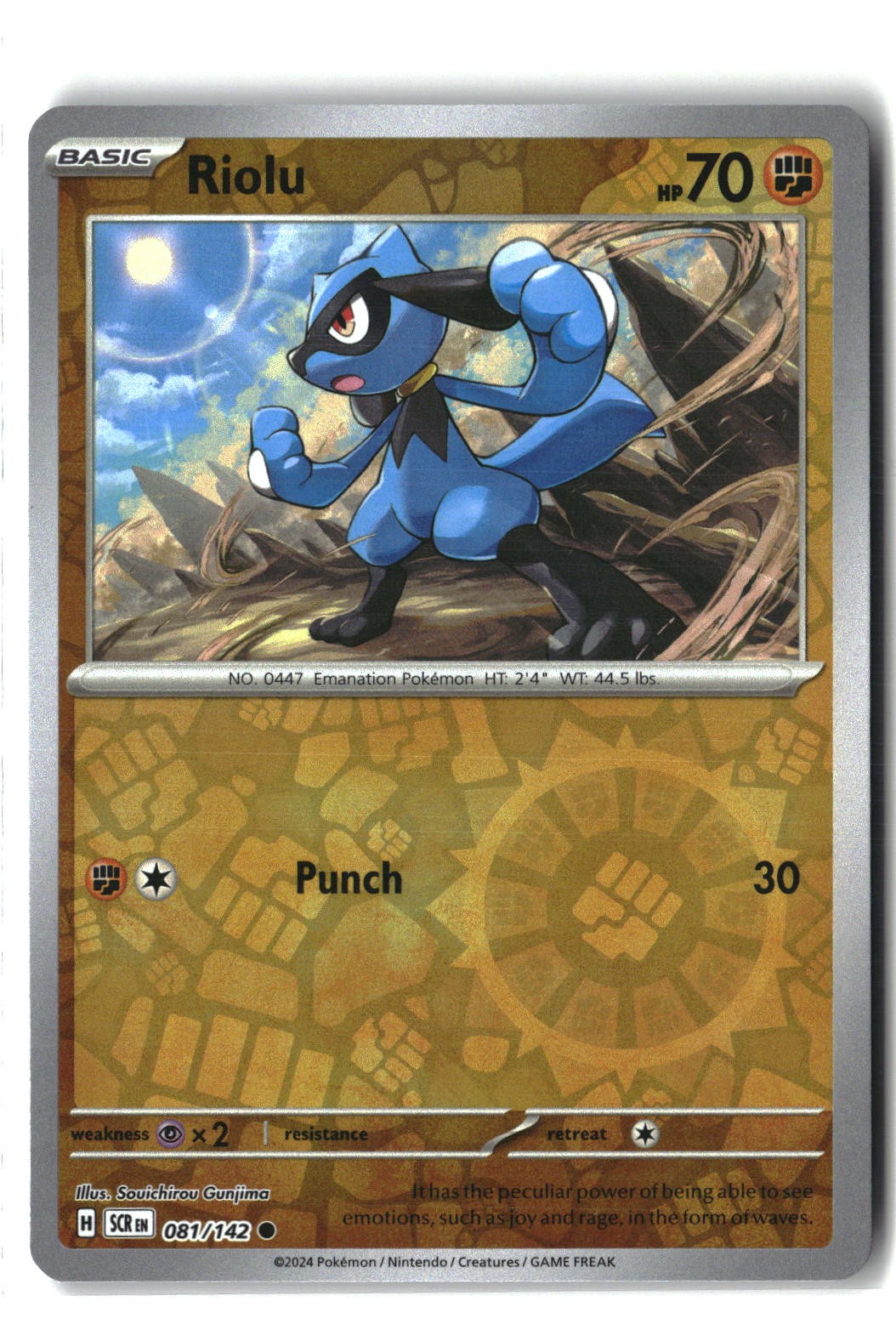 Riolu Reverse Holofoil NM (Stellar Crown 081/142)