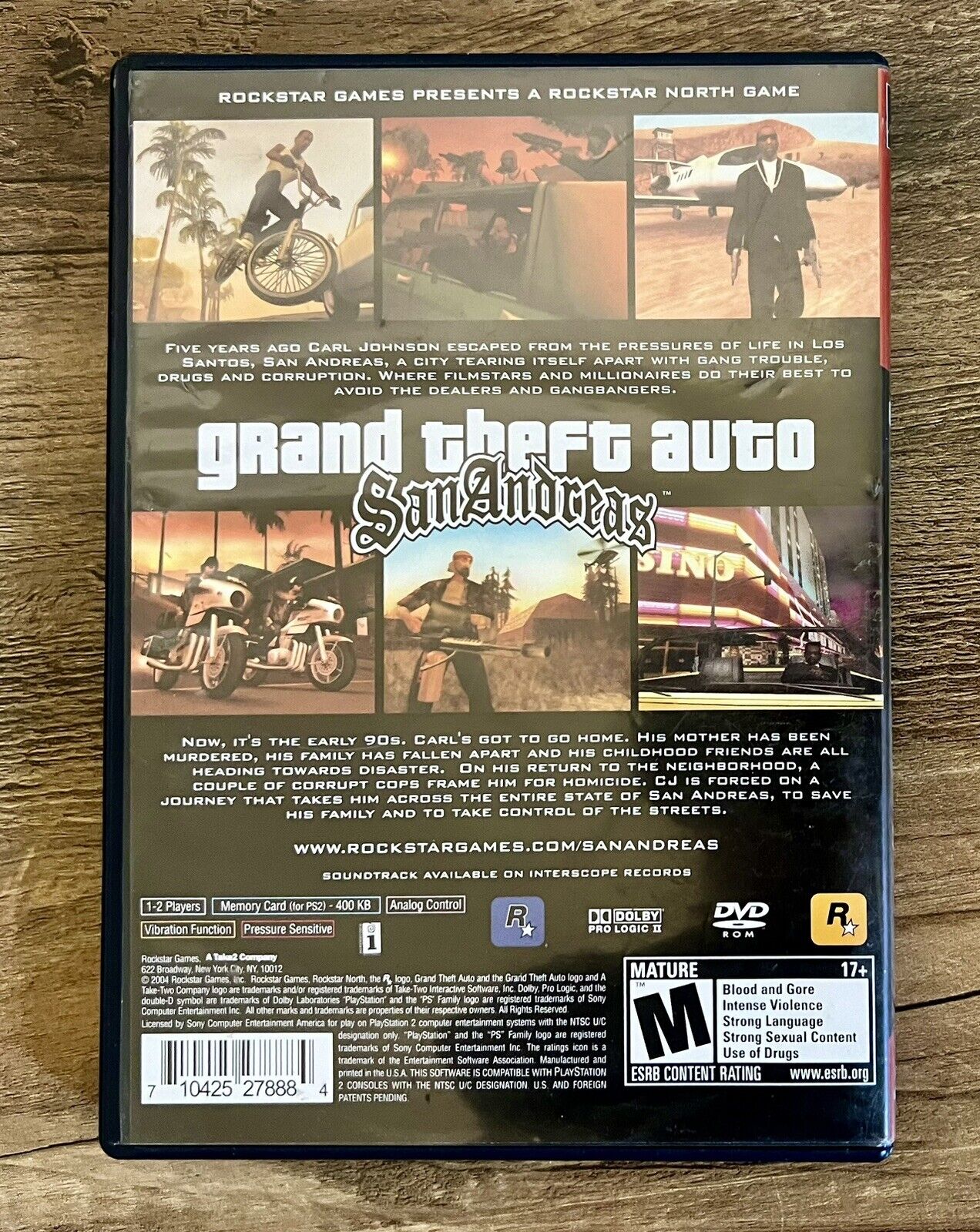 Grand Theft Auto: San Andreas (PlayStation 2, 2004) With Map, No Manual. Tested!