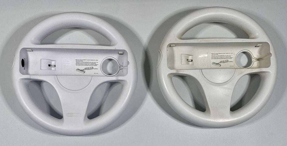 2X Official Nintendo Wii Steering Wheel Mario Kart OEM White RVL-024 Lot of 2