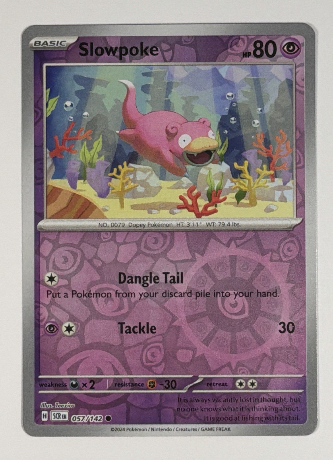 Slowpoke 57/142 Common Stellar Crown Pokemon Reverse Holo Near Mint NM