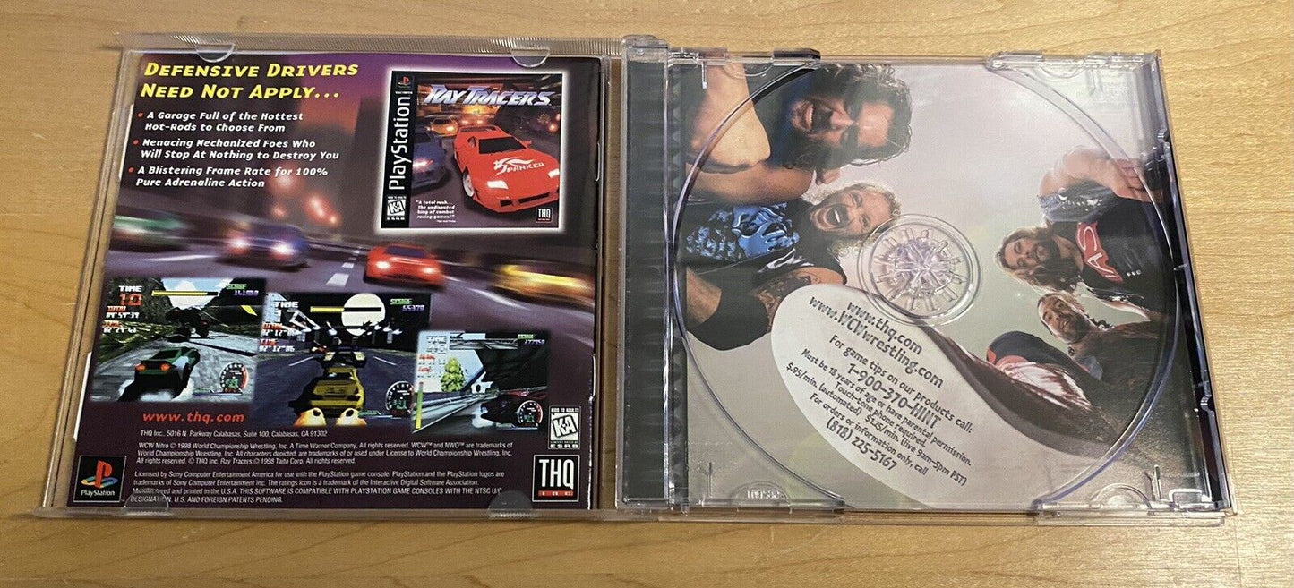 WCW Nitro (Sony PlayStation 1 PS1, 1998) CIB, Black Label, Tested & Authentic