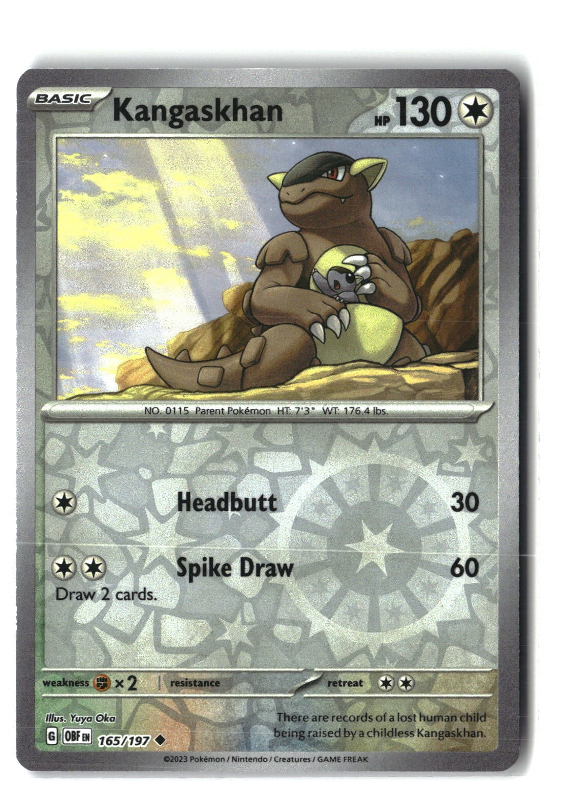 Kangaskhan Reverse Holofoil NM (Obsidian Flames 165/197)