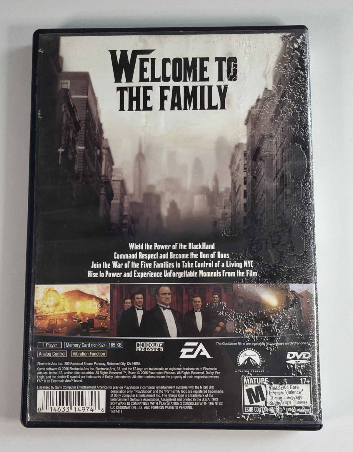 Godfather: The Game (Sony PlayStation 2, 2006) W/ Worn Manual, No Map, Tested