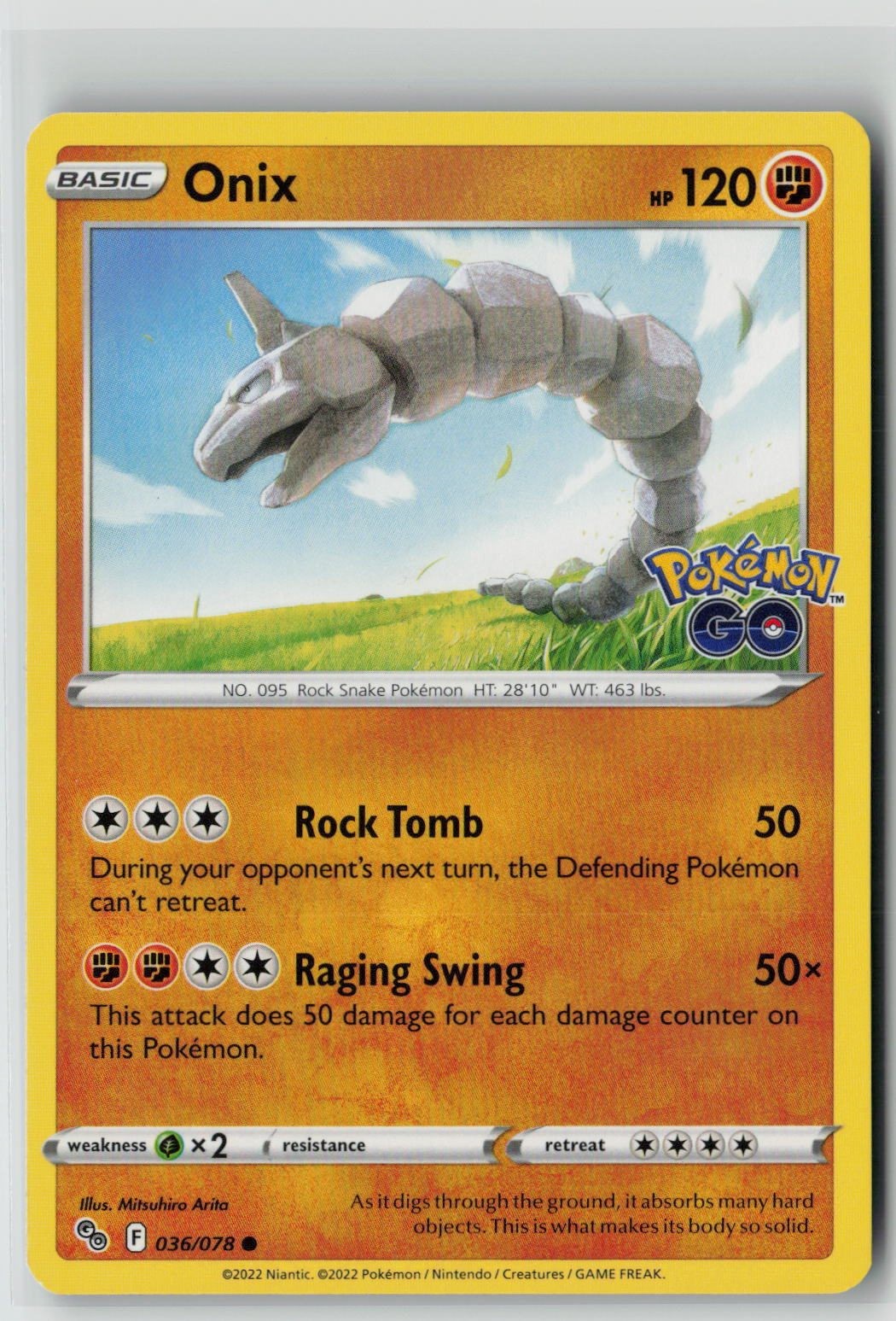 Onix (Pokemon GO 036/078) NM