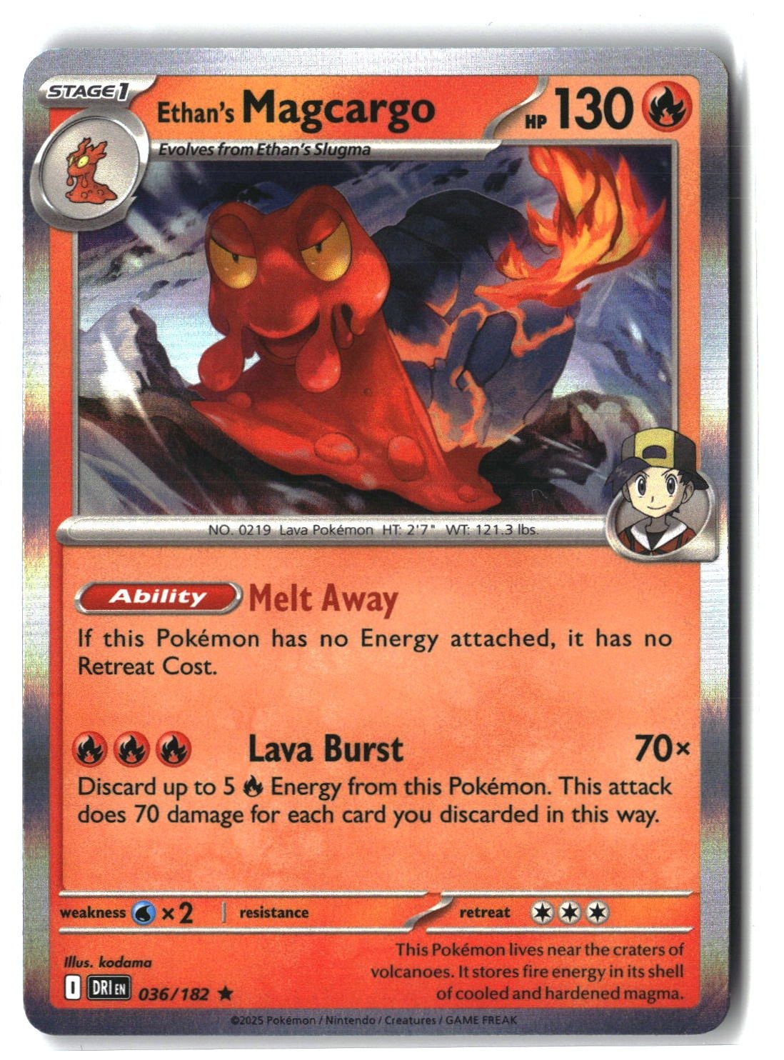Ethan's Magcargo Holofoil NM (Destined Rivals 036/182)