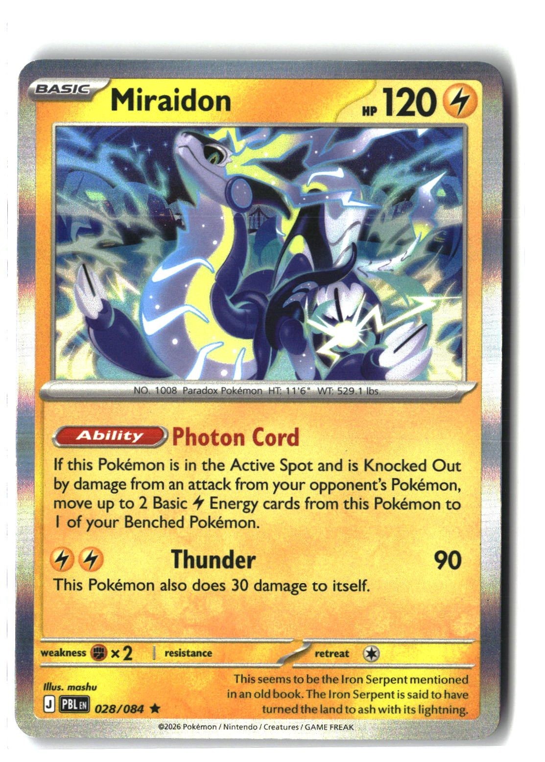 Miraidon Holofoil NM (Pitch Black 028/084)