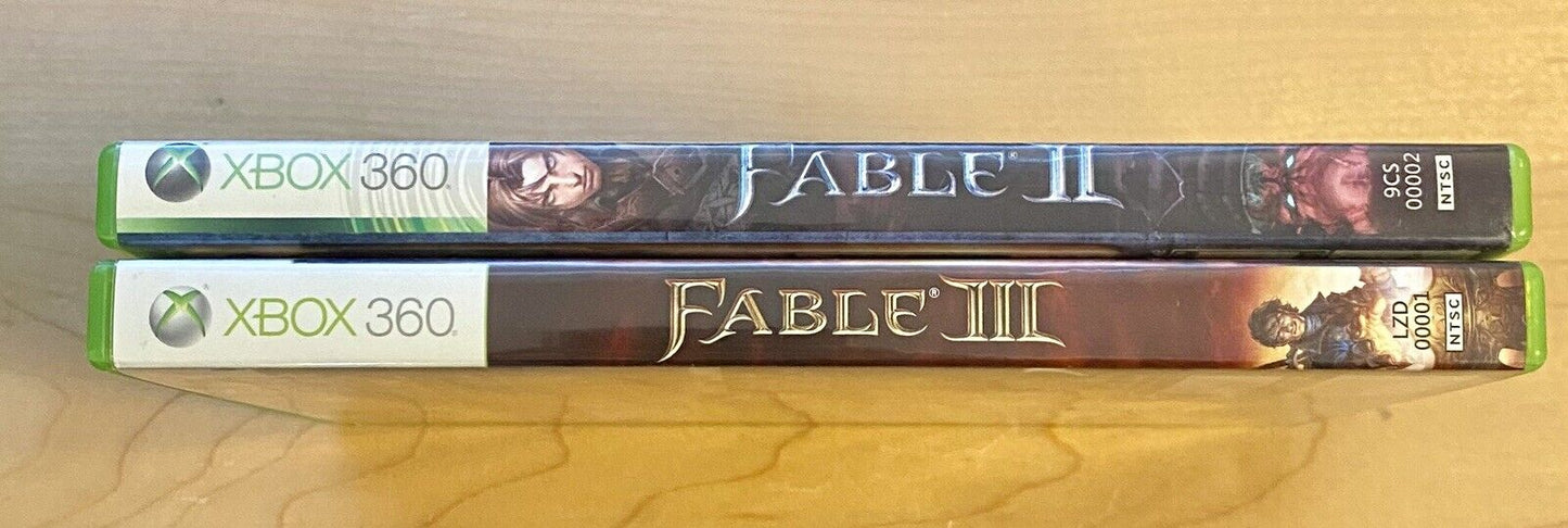 Fable II and Fable III Bundle (Microsoft Xbox 360, 2008, 2010) Both CIB, Tested