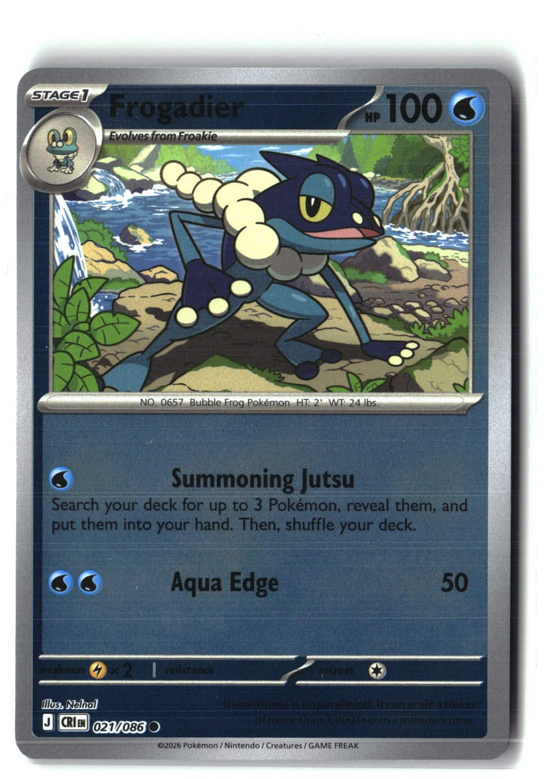 Frogadier Reverse Holofoil NM (Chaos Rising 021/086)
