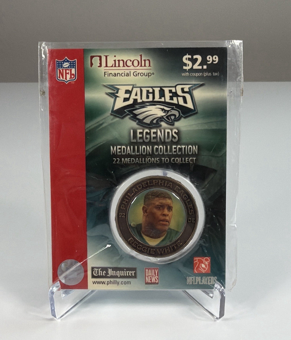 Philadelphia Eagles Legends Reggie White Coin NFL Football 2006 Sealed