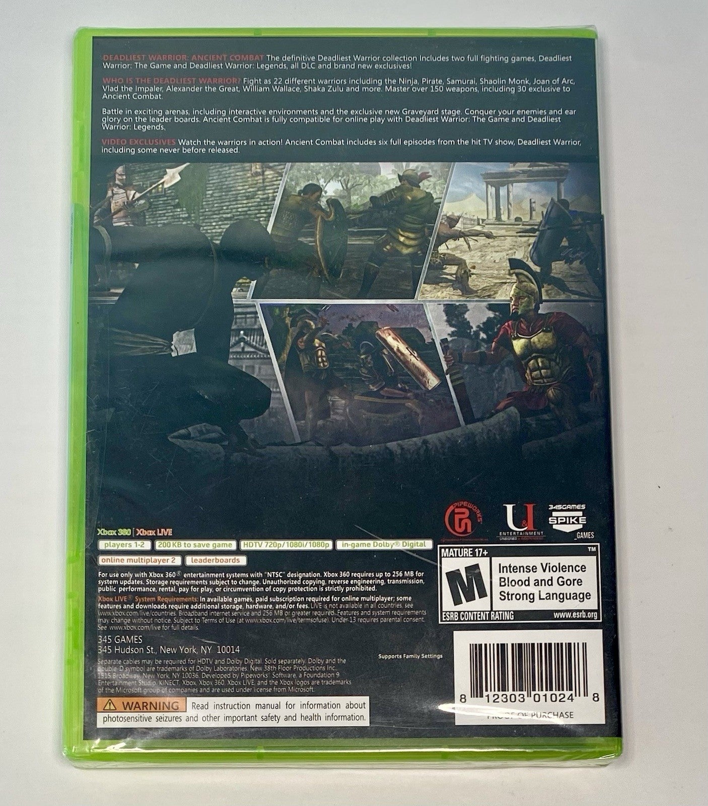 Deadliest Warrior: Ancient Combat (Microsoft Xbox 360, 2012) Brand New Sealed