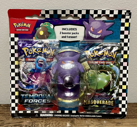 2024 Pokemon Back To School Gengar Eraser Scarlet & Violet Booster Blister Pack